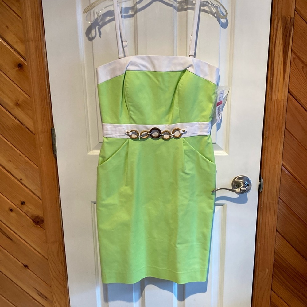 Antiono Melani Lime green dress with pockets!